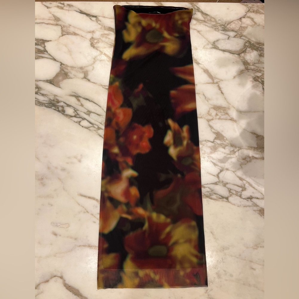 Zara long floral strapless dress